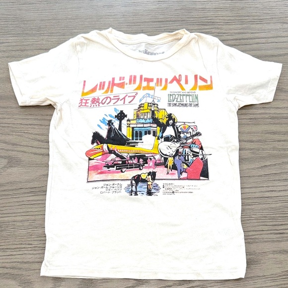 Kids (sz6) Rowdy Sprout Led Zeppelin Tshirt- Cream - Picture 1 of 7
